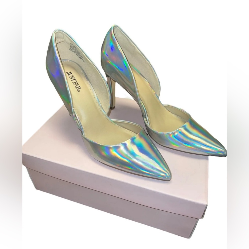 Just Fab “Lucynda” Iridescent Pumps Sz 10 Worn X 2